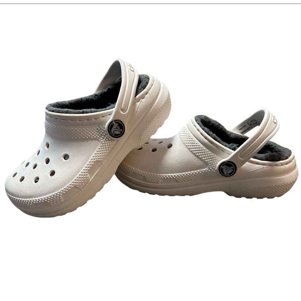 Crocs Insulated White Grey Kids Size 10 - Picture 3 of 6